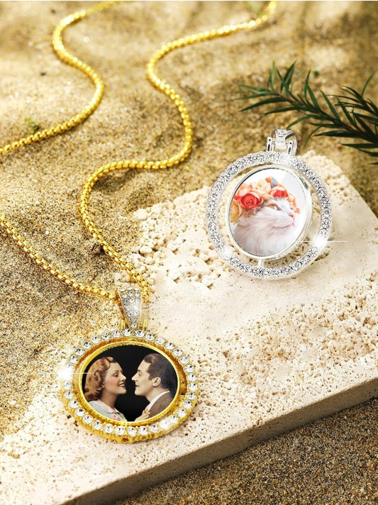 Rhinestone Pendant double sided custom